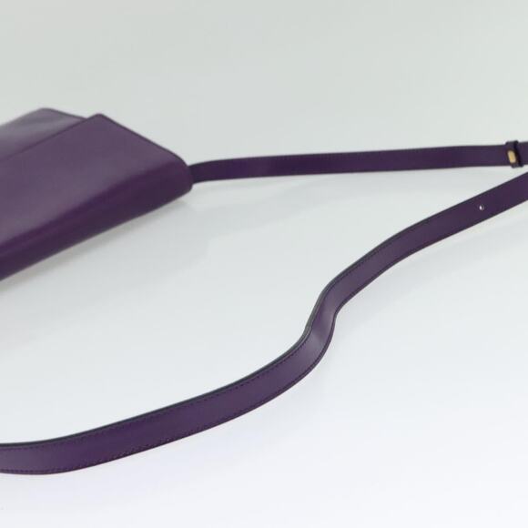 CELINE Shoulder Bag Leather Purple Gold - Picture 7 of 12